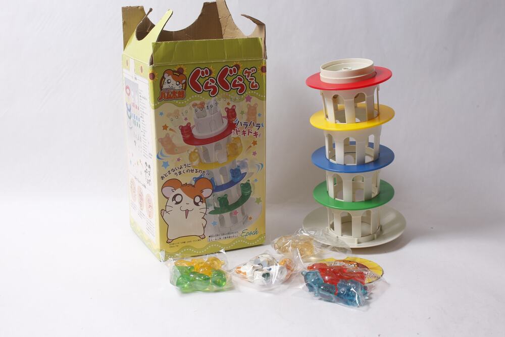 Epoch Japan Tottoko Hamtaro Grugru Game Jenga style Vintage ~ 260826-WH 1320